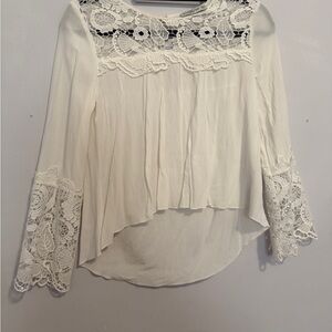 Abercrombie & Fitch Lace Trim White Blouse